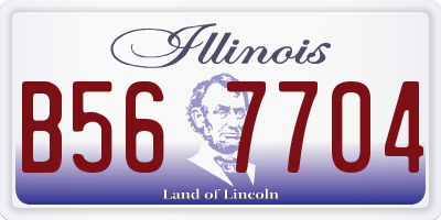 IL license plate B567704