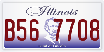 IL license plate B567708