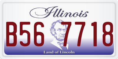 IL license plate B567718
