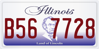 IL license plate B567728