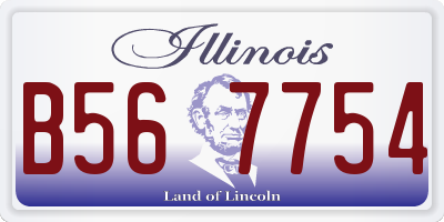 IL license plate B567754