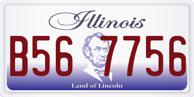 IL license plate B567756
