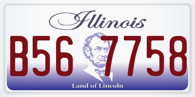 IL license plate B567758