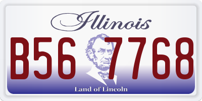 IL license plate B567768