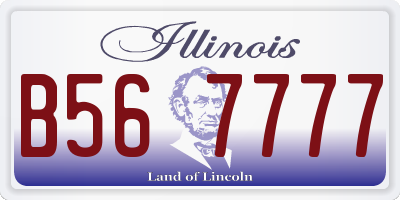 IL license plate B567777