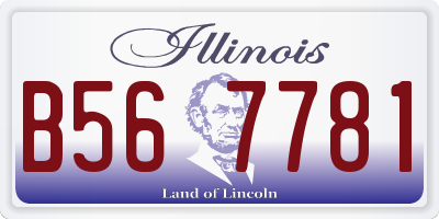 IL license plate B567781