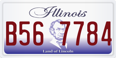 IL license plate B567784