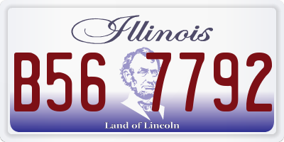 IL license plate B567792