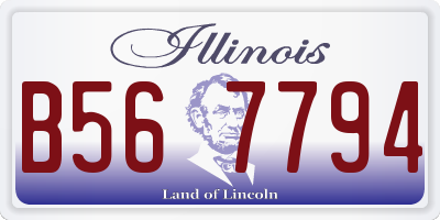 IL license plate B567794