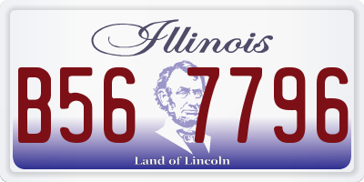 IL license plate B567796