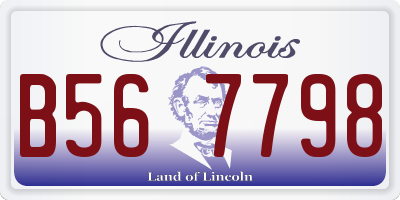 IL license plate B567798