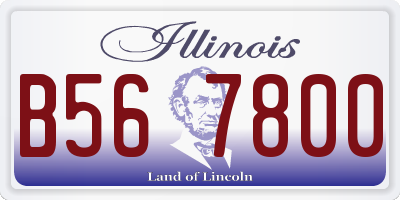 IL license plate B567800