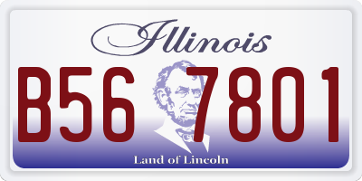 IL license plate B567801
