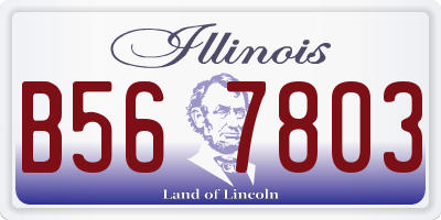IL license plate B567803