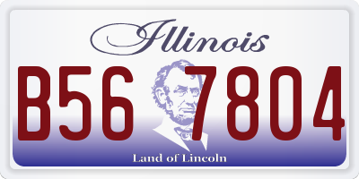 IL license plate B567804