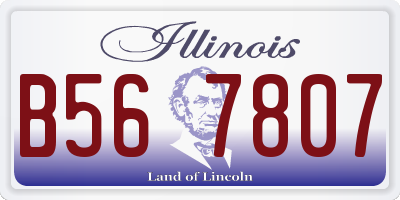 IL license plate B567807