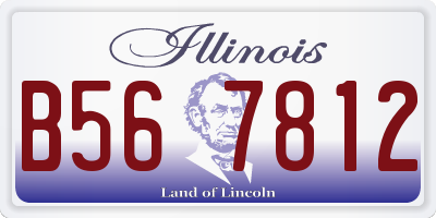 IL license plate B567812