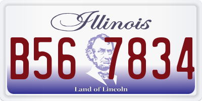 IL license plate B567834