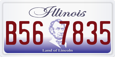 IL license plate B567835