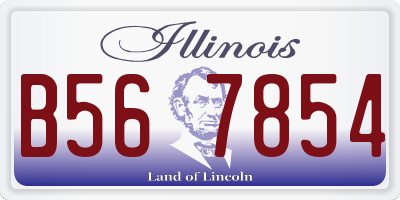 IL license plate B567854