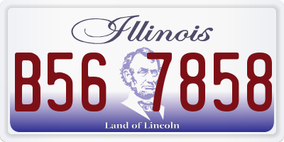 IL license plate B567858