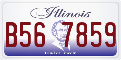 IL license plate B567859