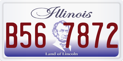 IL license plate B567872