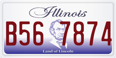 IL license plate B567874