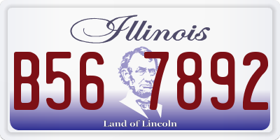 IL license plate B567892