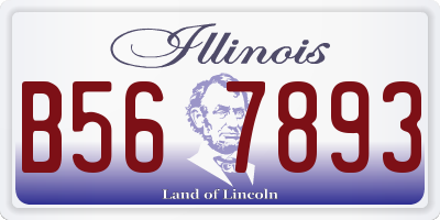 IL license plate B567893