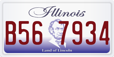 IL license plate B567934