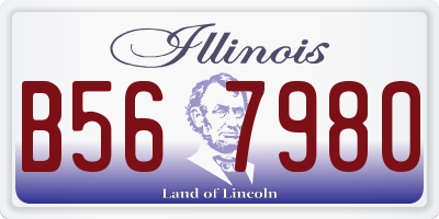 IL license plate B567980