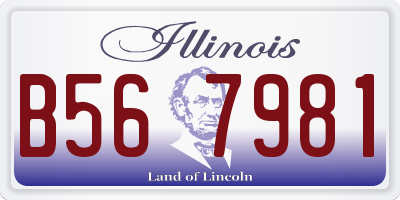 IL license plate B567981