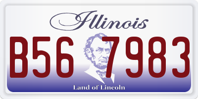 IL license plate B567983