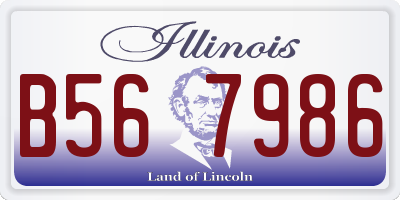 IL license plate B567986