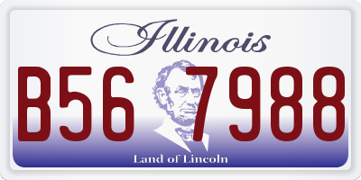 IL license plate B567988