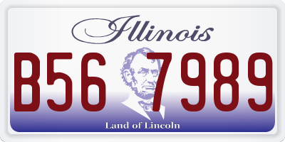 IL license plate B567989