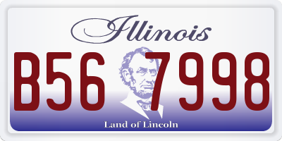 IL license plate B567998