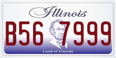 IL license plate B567999
