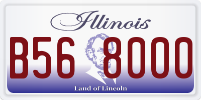 IL license plate B568000