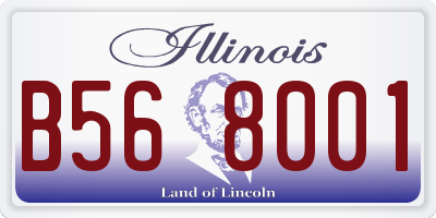 IL license plate B568001