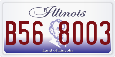 IL license plate B568003