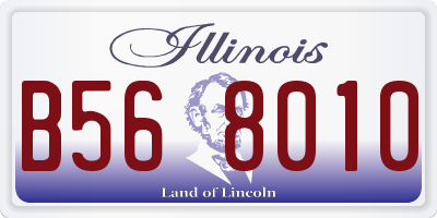IL license plate B568010