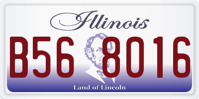IL license plate B568016