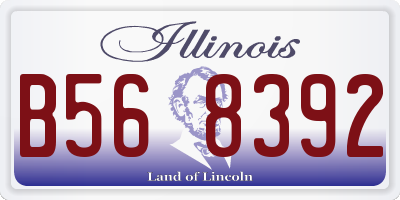 IL license plate B568392