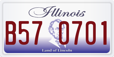 IL license plate B570701