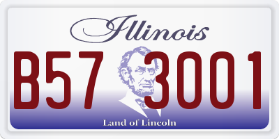 IL license plate B573001
