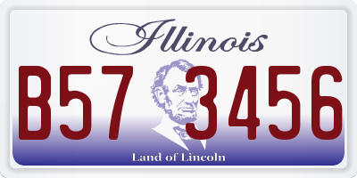 IL license plate B573456