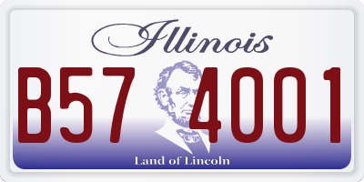 IL license plate B574001