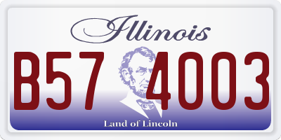 IL license plate B574003